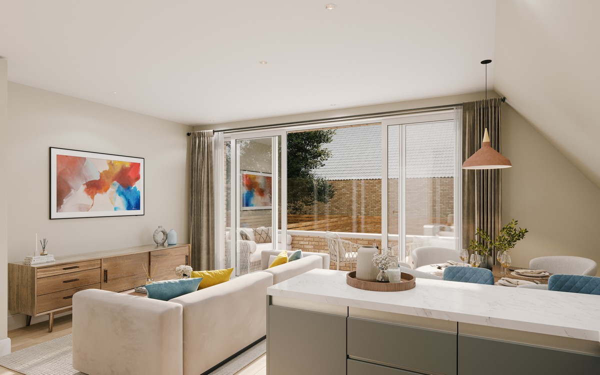 Interior CGI kitchen showing the results of accurate material specifications in a brief